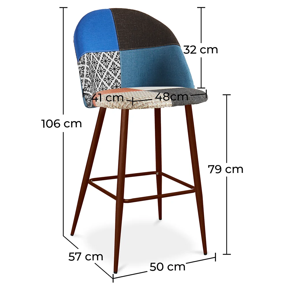 Gepolsterter Hocker im Patchwork-Stil - Skandinavischer Stil - Pixi image 10