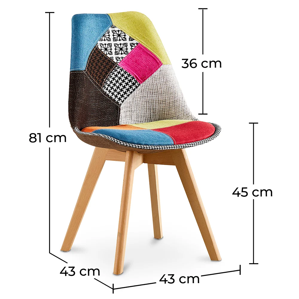 Esszimmerstuhl - Bezogen mit Patchwork - Simona image 10