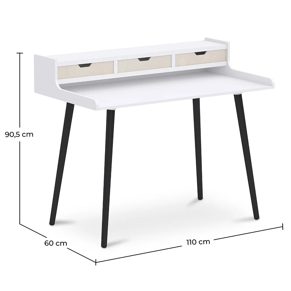 Holzschreibtisch mit Schubladen - Skandinavisches Design - Thora image 10