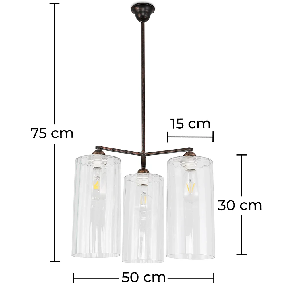 Kristall-Deckenlampe - Hängeleuchte - 3 Arme - Reg image 10