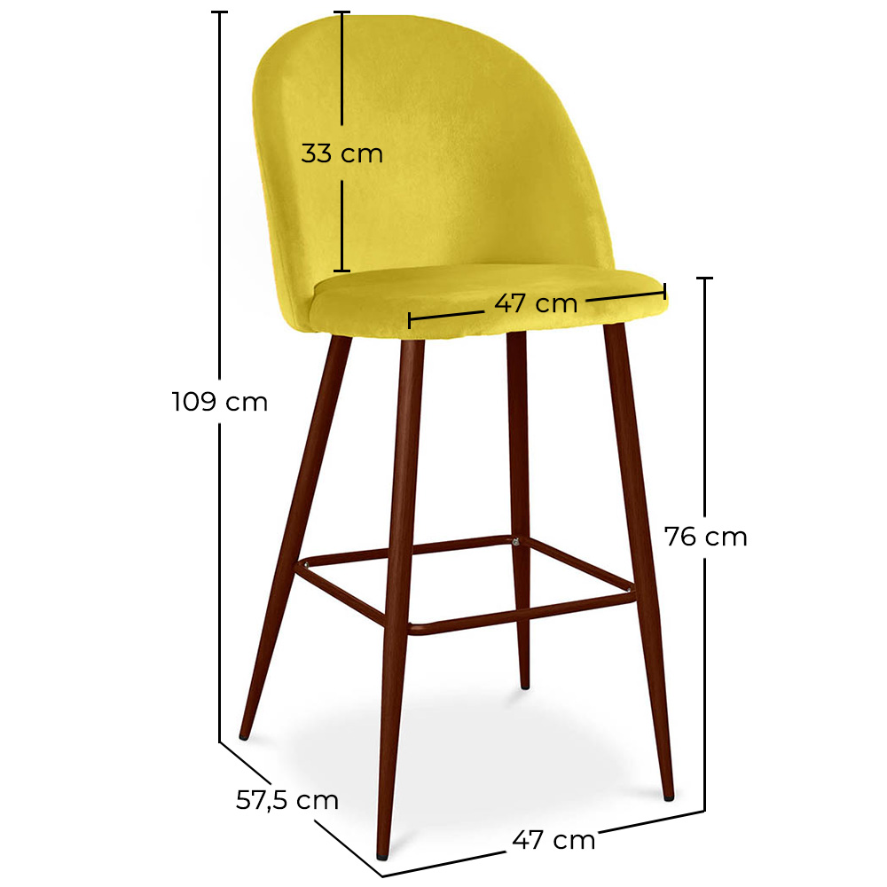 Samtgepolsterter Hocker - Skandinavisches Design - Evelyne image 10