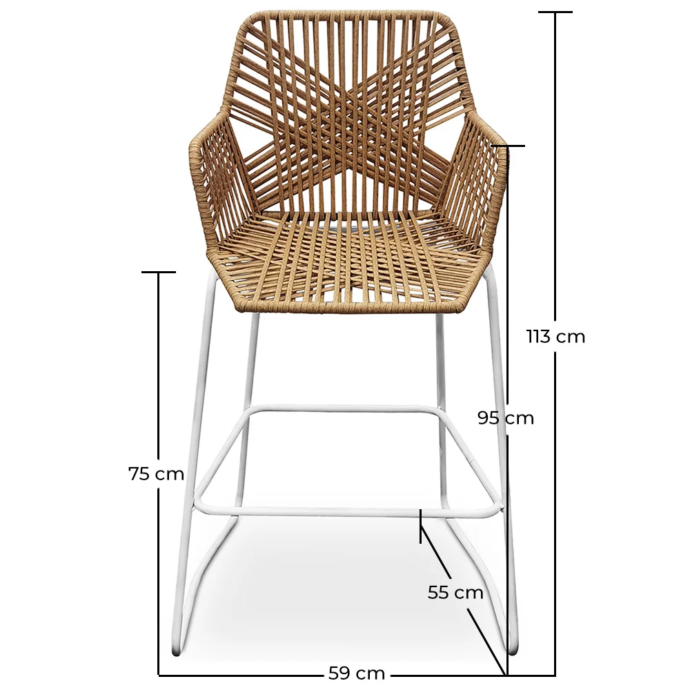 Rattan Boho Bali Design Hocker - 75cm - Tale image 10
