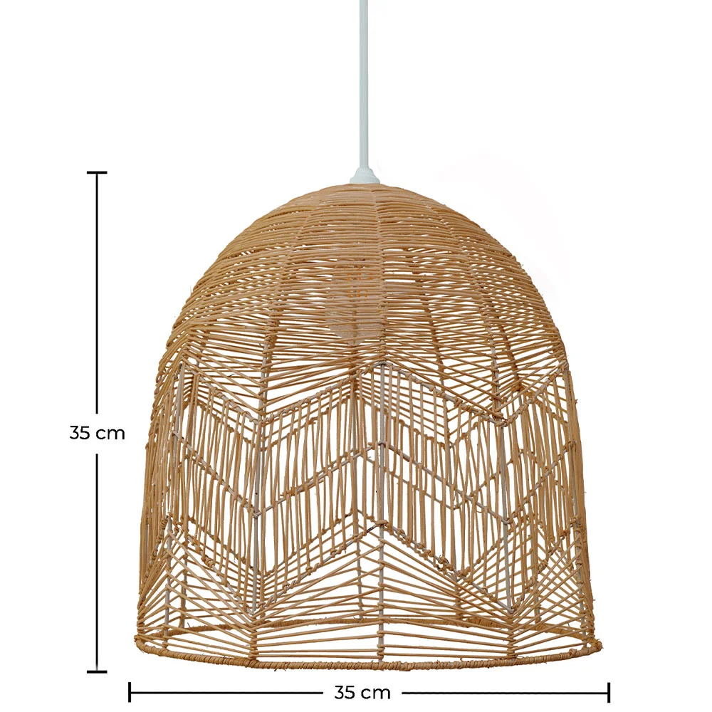 Rattan-Deckenlampe - Pendelleuchte im Boho-Bali-Design - Bu image 10