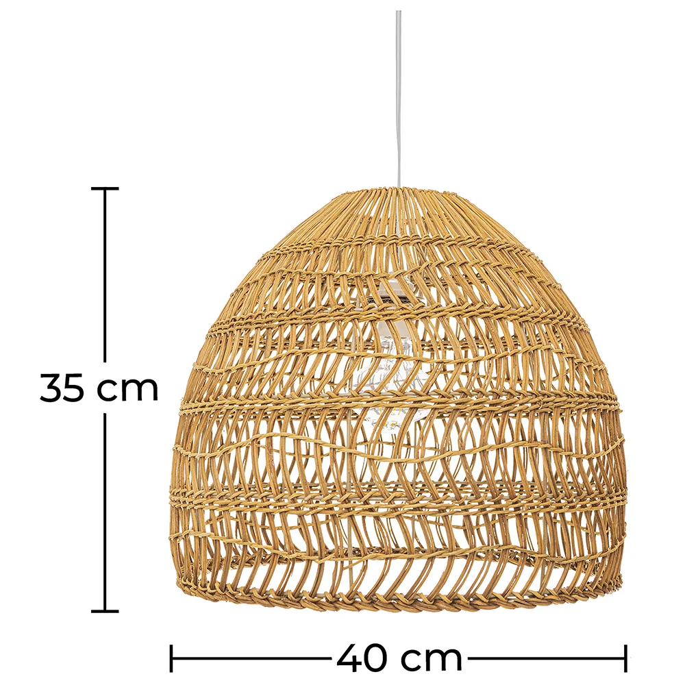 Rattan-Deckenlampe - Pendelleuchte im Boho-Bali-Design - 40cm - Hoa image 10