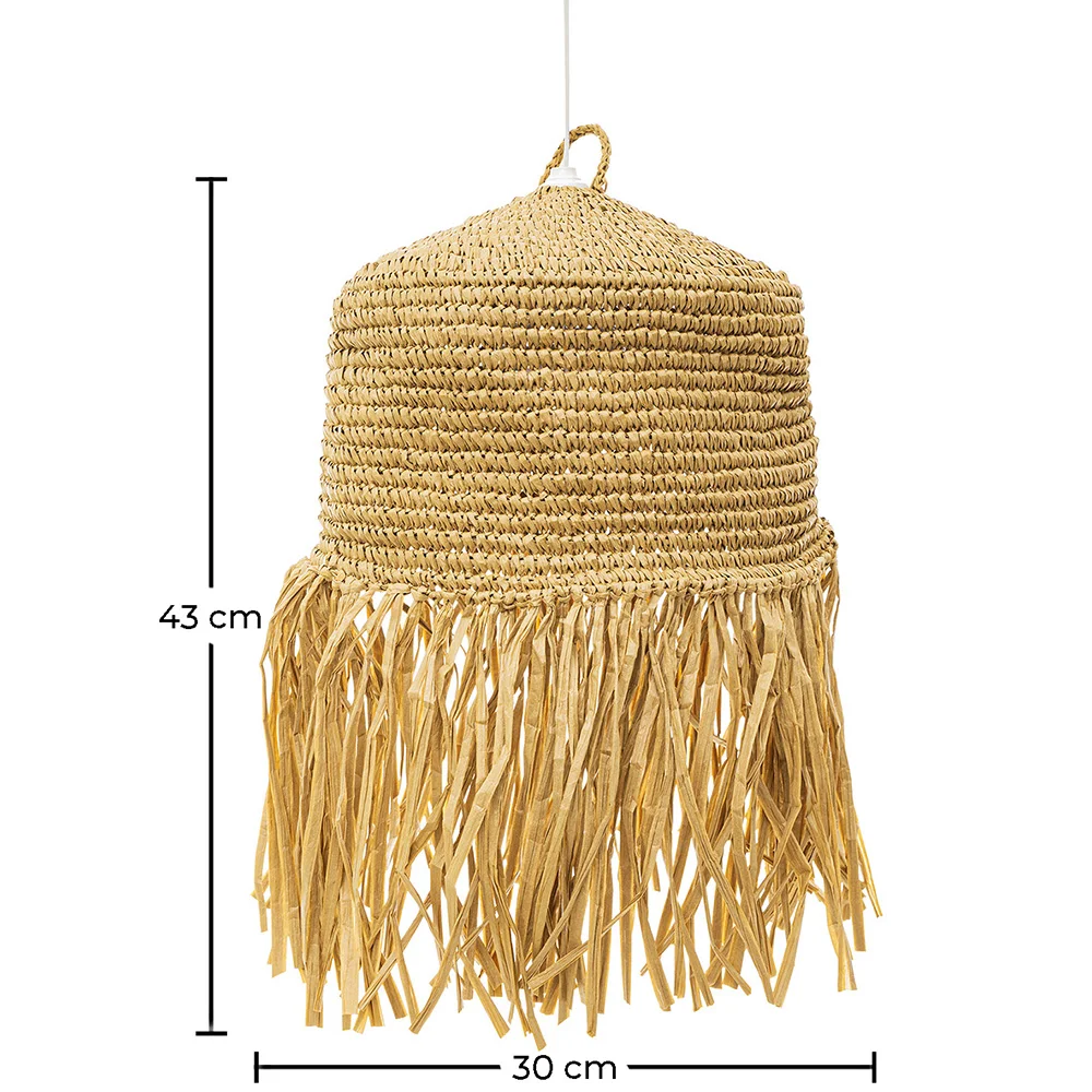 Deckenlampe aus Raffia -  Boho-Bali-Design-Pendelleuchte - Lanui image 10