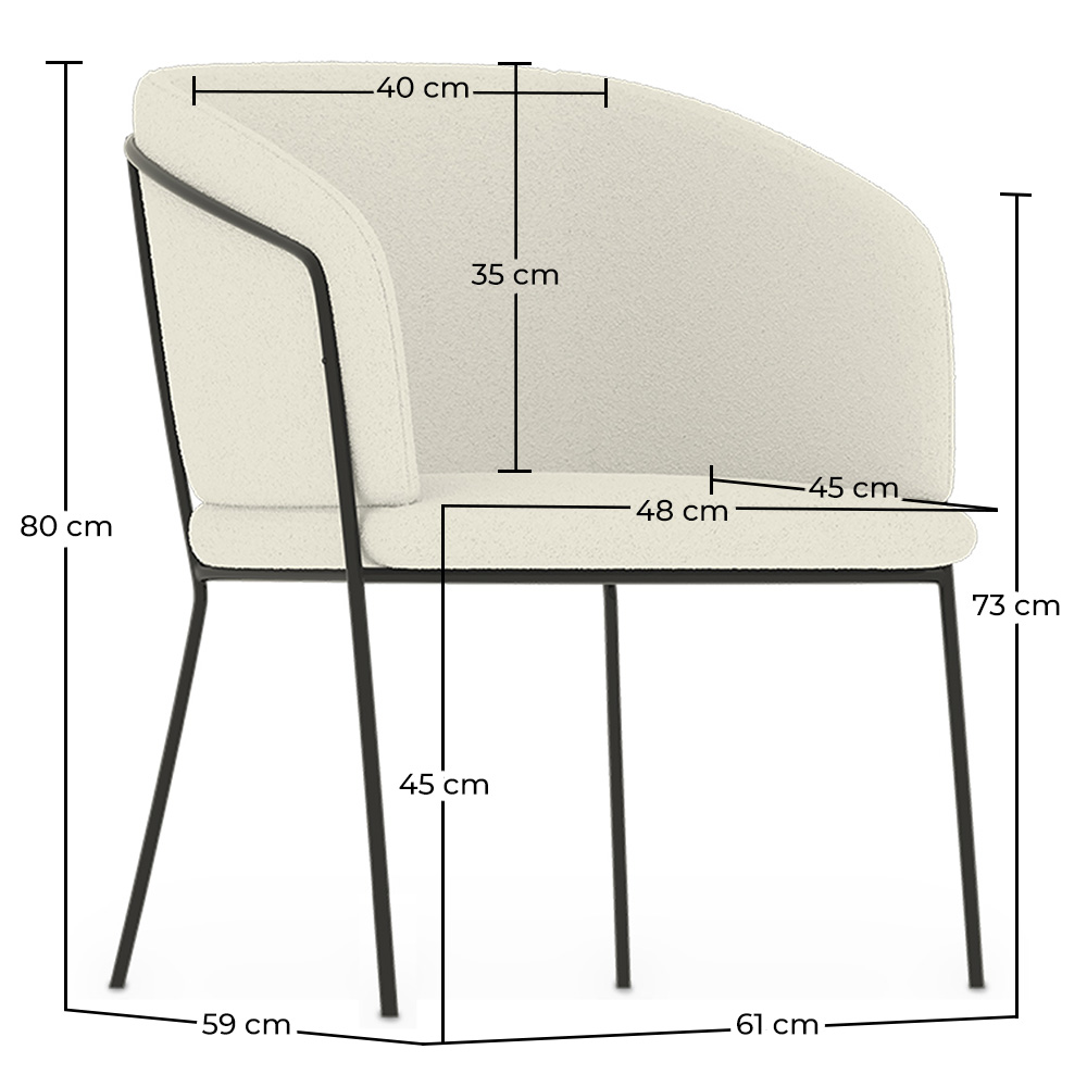 Sessel mit Armlehnen - gepolstert mit Bouclé-Stoff - Miusen image 10