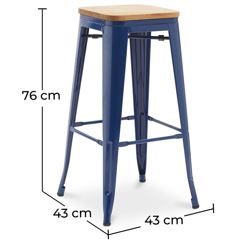 Barhocker - Industriedesign - Holz & Stahl - 76cm - Neuauflage - Stylix image 10