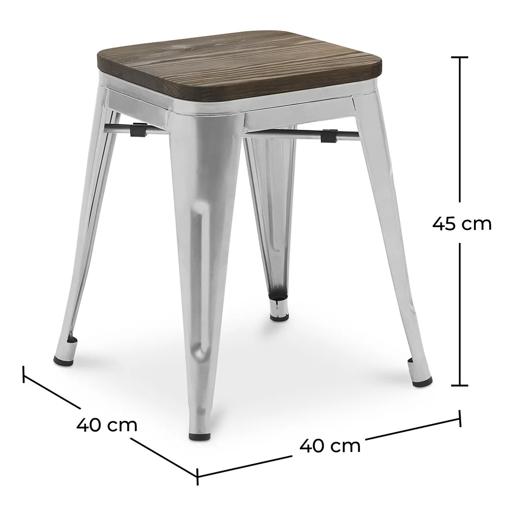 Barhocker im Industriedesign - Holz & Stahl - 45cm - Neuauflage - Stylix image 10