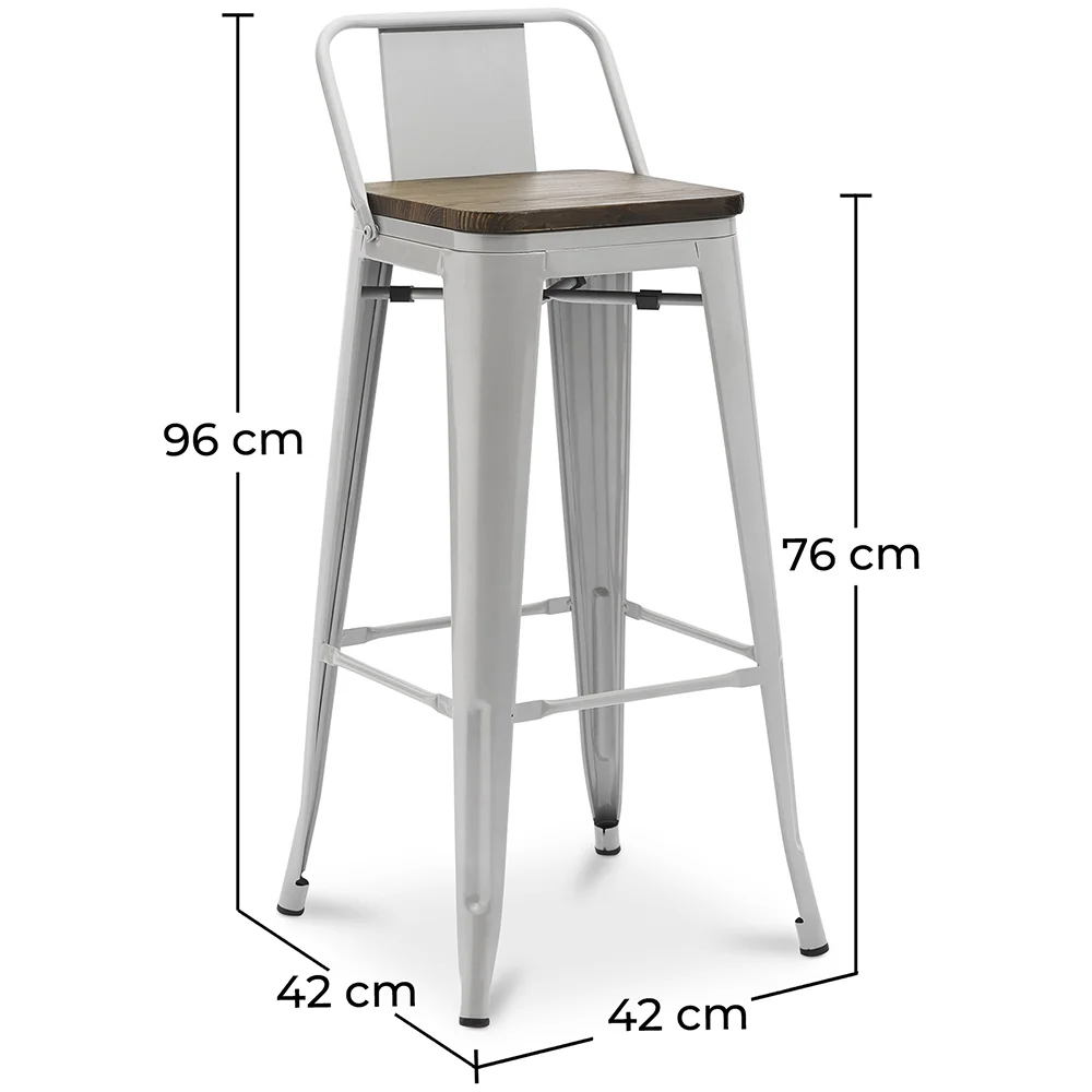 Barhocker - Industriedesign - Holz und Stahl - 76cm - Stylix image 10