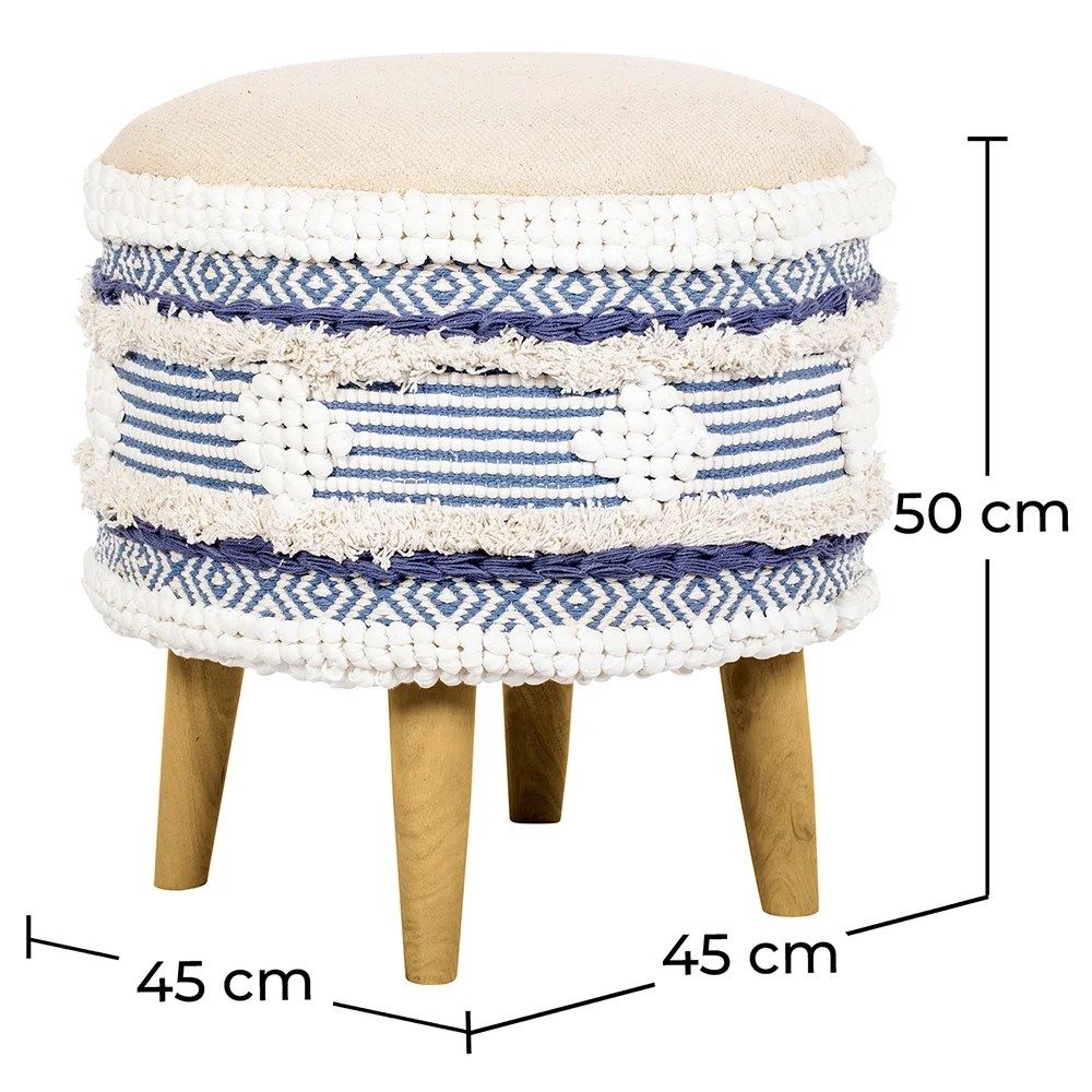 Runder Pouf Hocker - Boho Bali Stil - Josephine  image 10