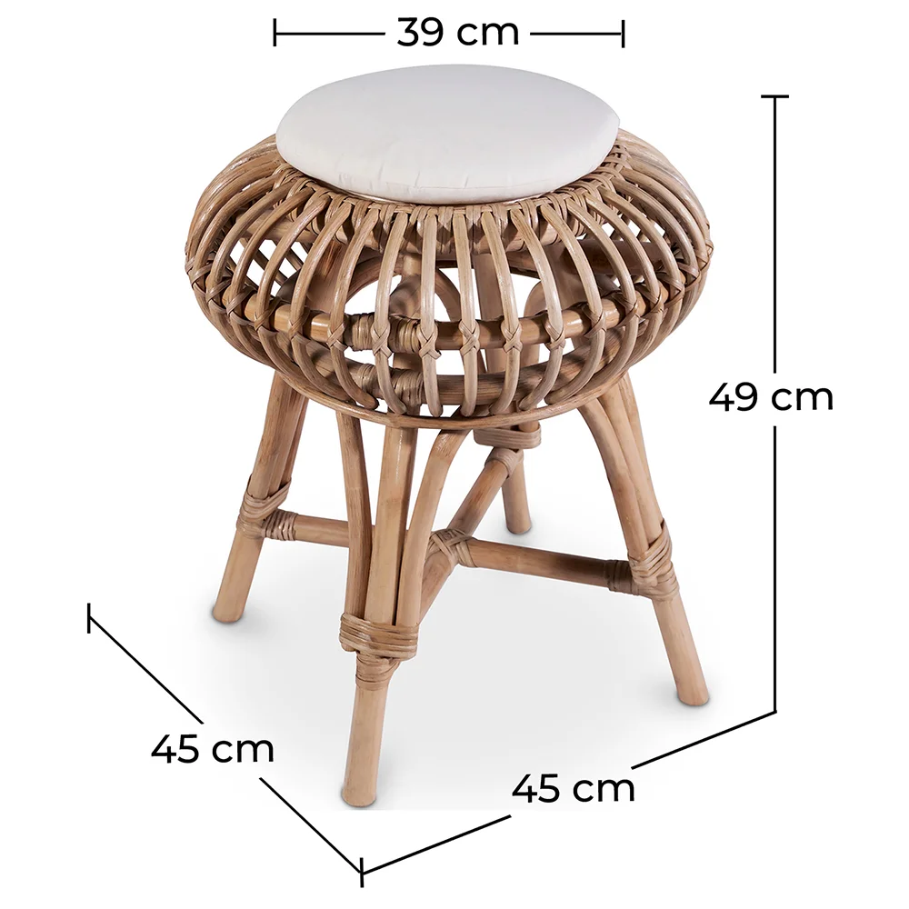 Rattan Barhocker - Boho Bali Stil - Lera image 10