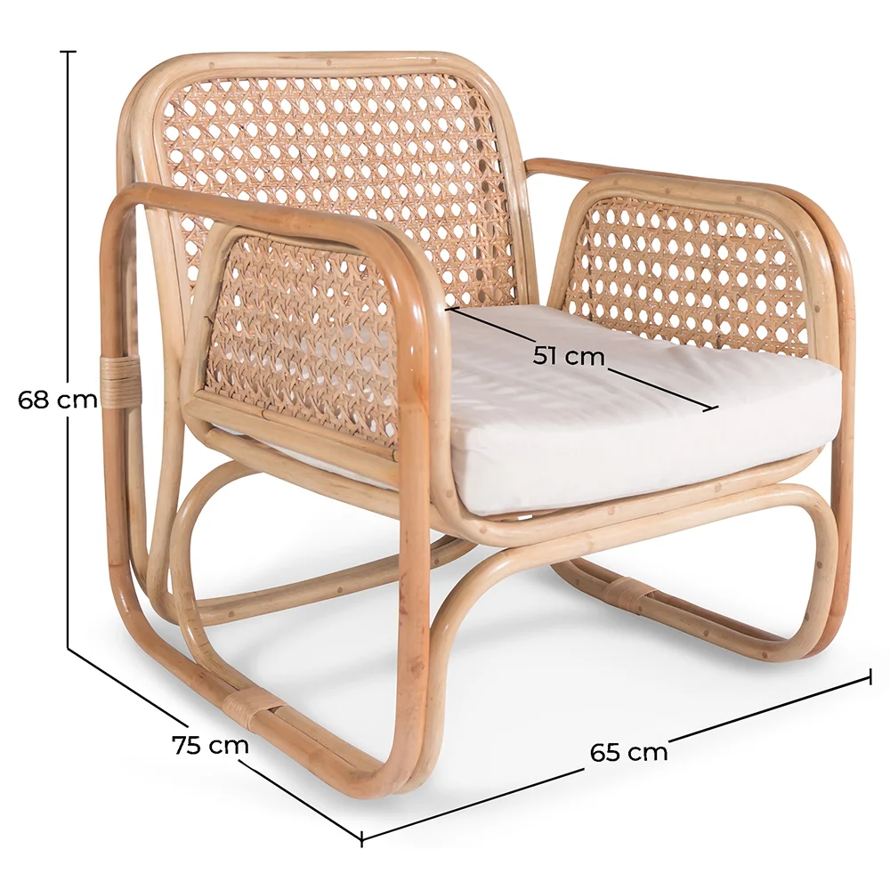 Rattan Lounge Stuhl - Design Stuhl - Boho Bali - Qawa image 10