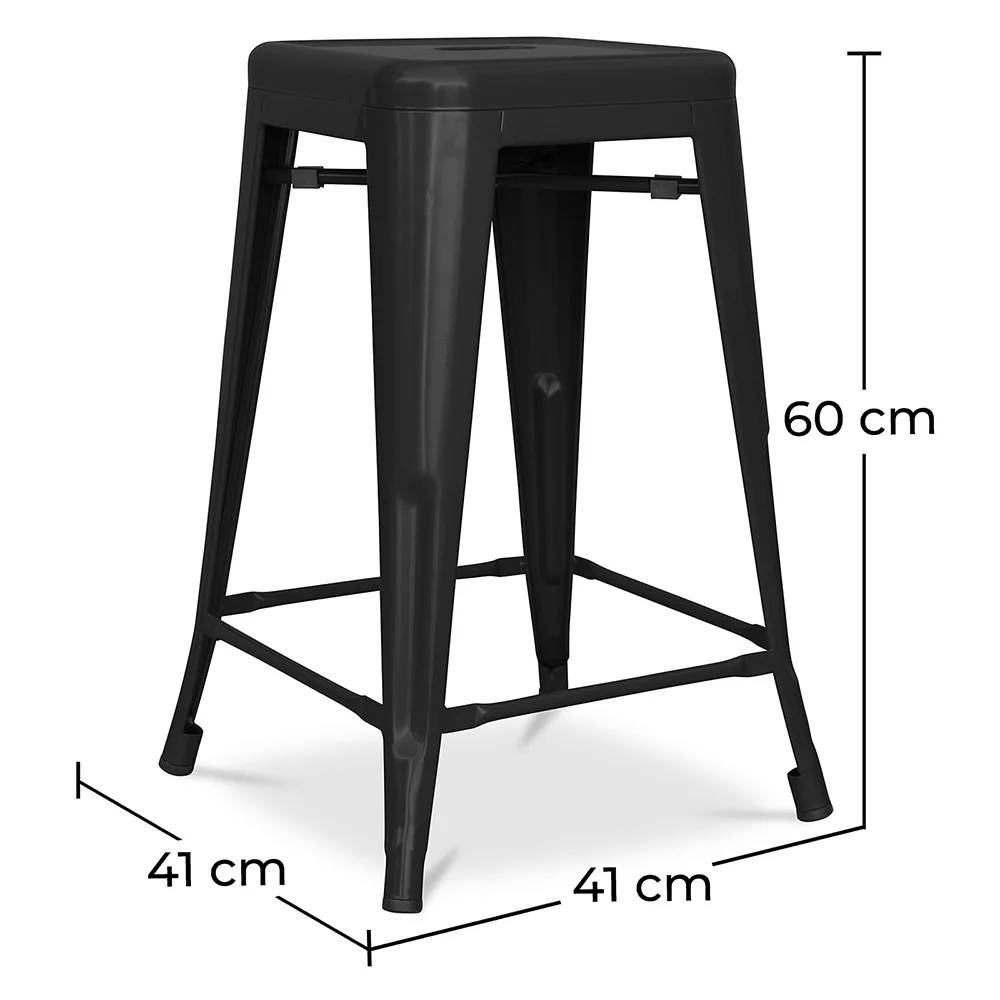 Barhocker - Industriedesign - Stahl matt - 60cm - Neuauflage - Stylix image 10