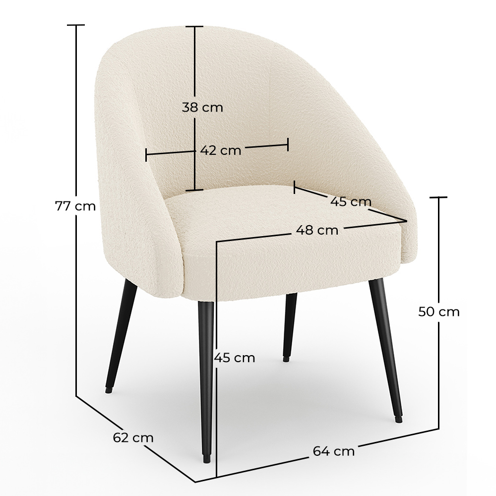 Design-Sessel - Bezogen mit Bouclé-Stoff - Wasda image 10