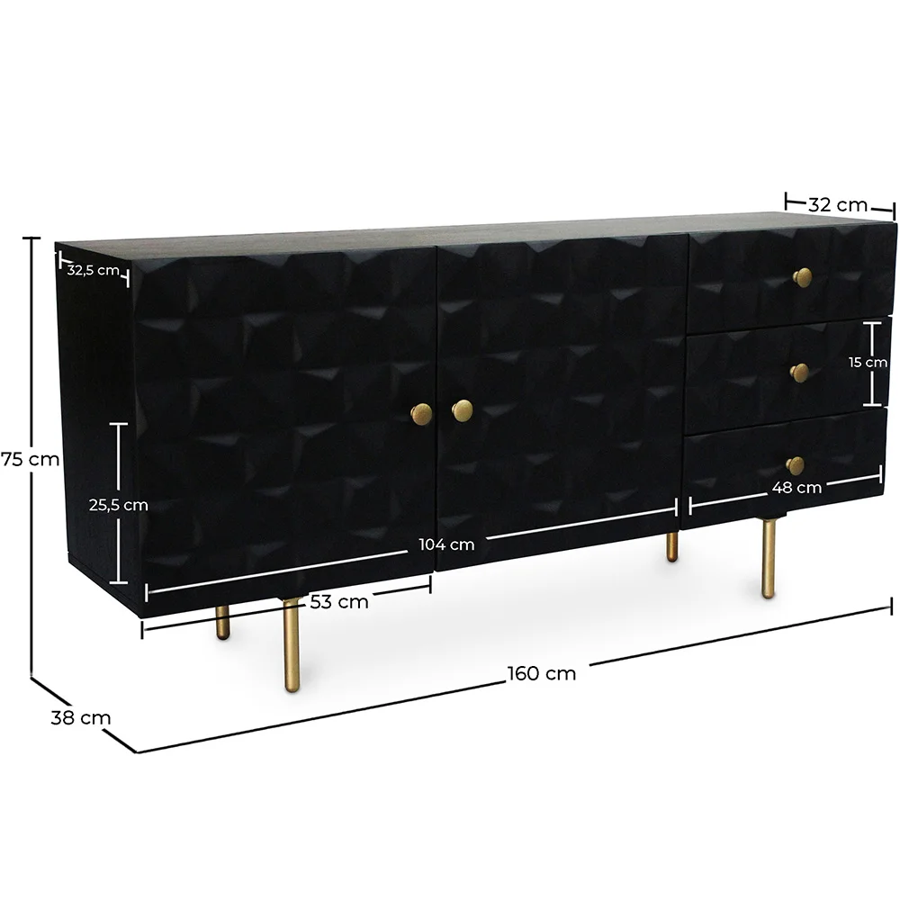 Sideboard – Schwarz - Huisu image 10