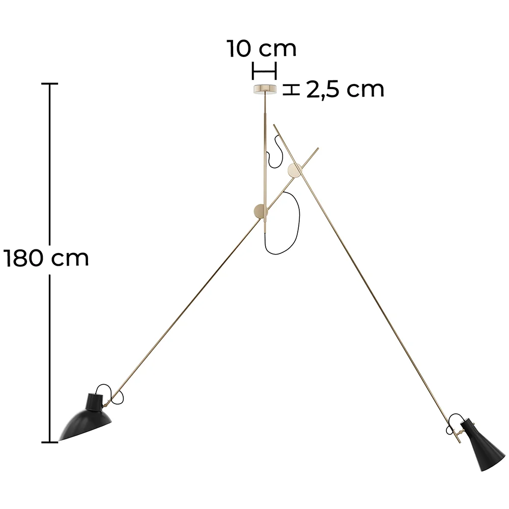 Flex-Deckenlampe - Hängeleuchte - 2 Arme - Pats image 10