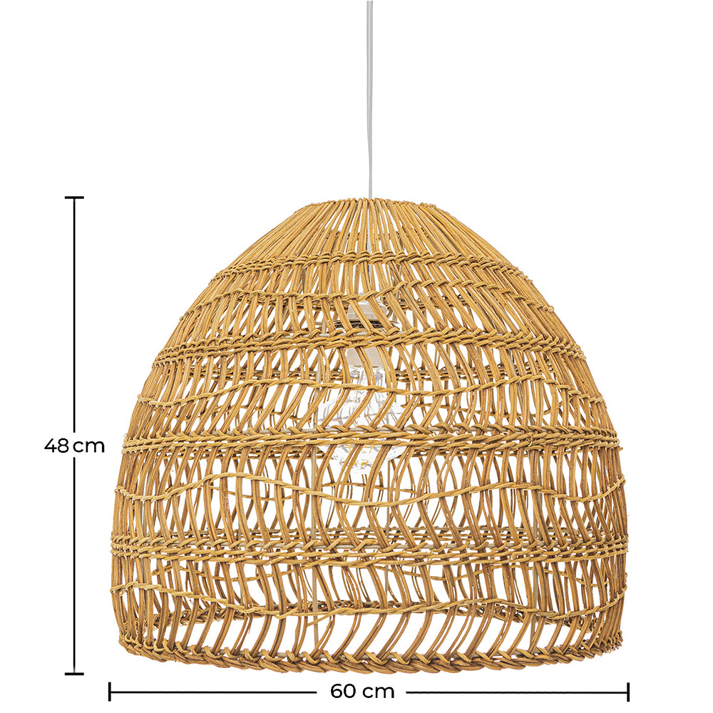 Rattan-Deckenlampe - Hängeleuchte im Boho-Bali-Design - 60cm - Hoa image 10