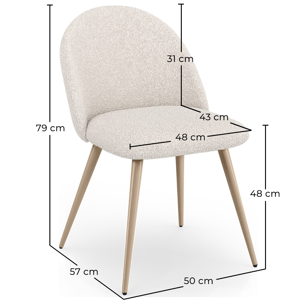 Esszimmerstuhl - gepolstert in Bouclé-Stoff - skandinavisches Design - Evelyne image 10