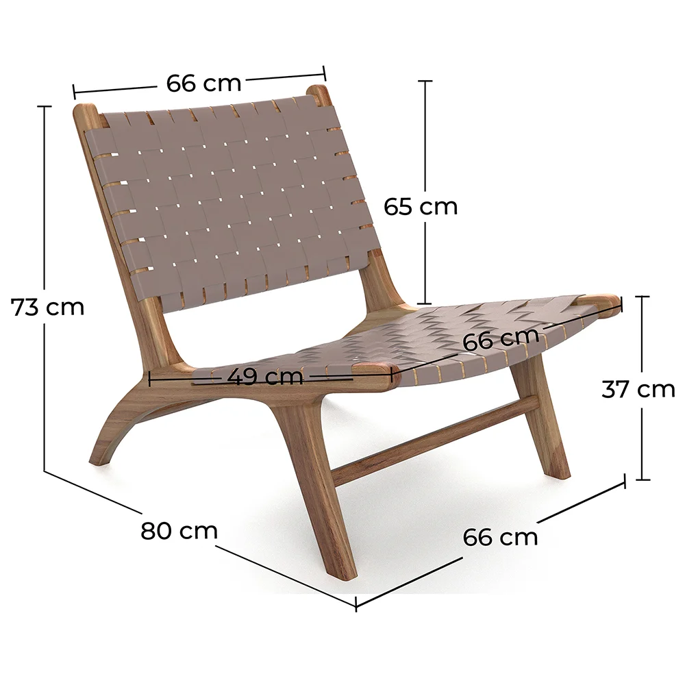 Loungesessel - Boho Bali Design Armchair - Holz und Leder - Recia image 10