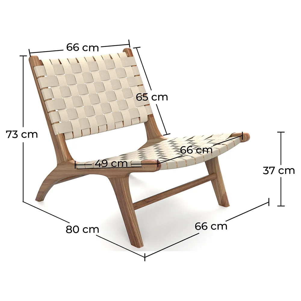 Loungesessel - Handgefertigter Boho-Bali-Design-Sessel - Holz und Seil - Recia image 10