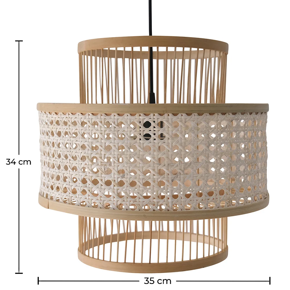 Deckenlampe aus Rattan -  Boho-Bali-Design-Pendelleuchte - Yei image 10