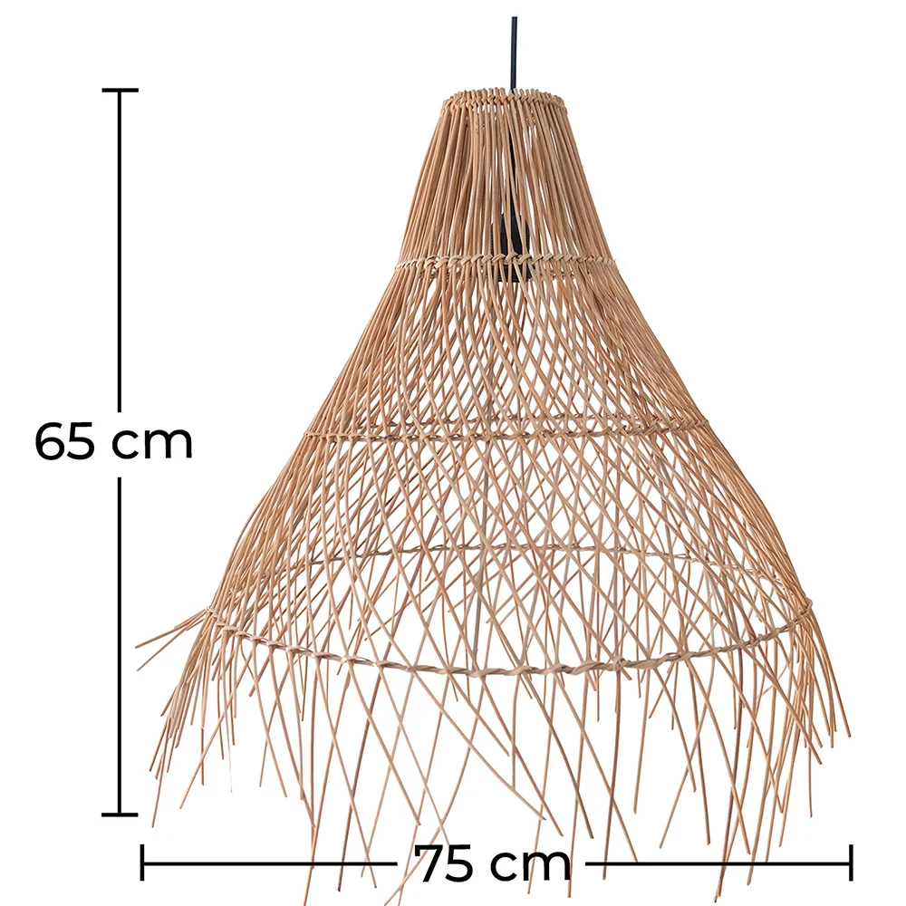 Rattan-Deckenlampe - Pendelleuchte im Boho-Bali-Design - Trui image 10