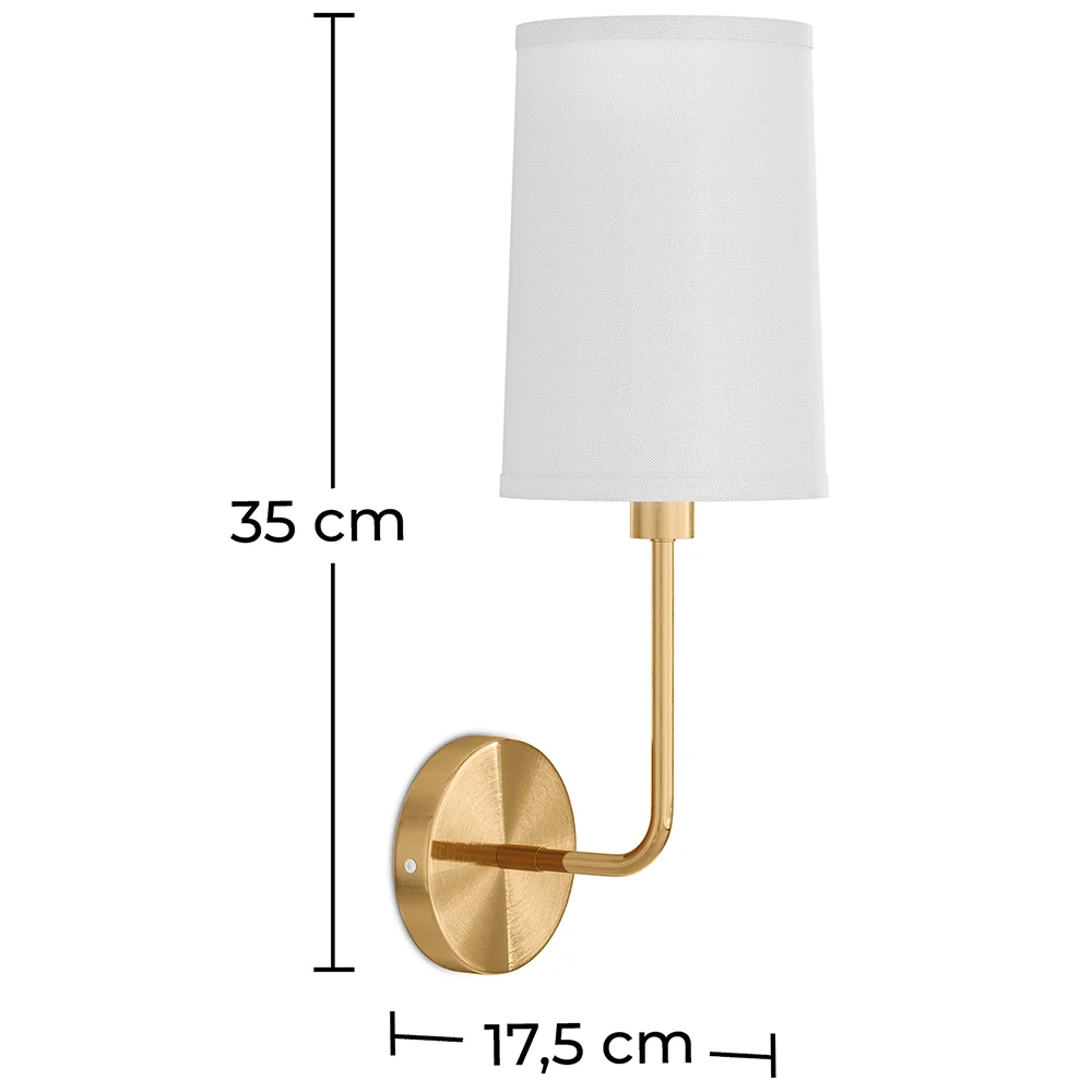 Wandleuchte – goldfarben mit Stofflampenschirm – Miu image 10