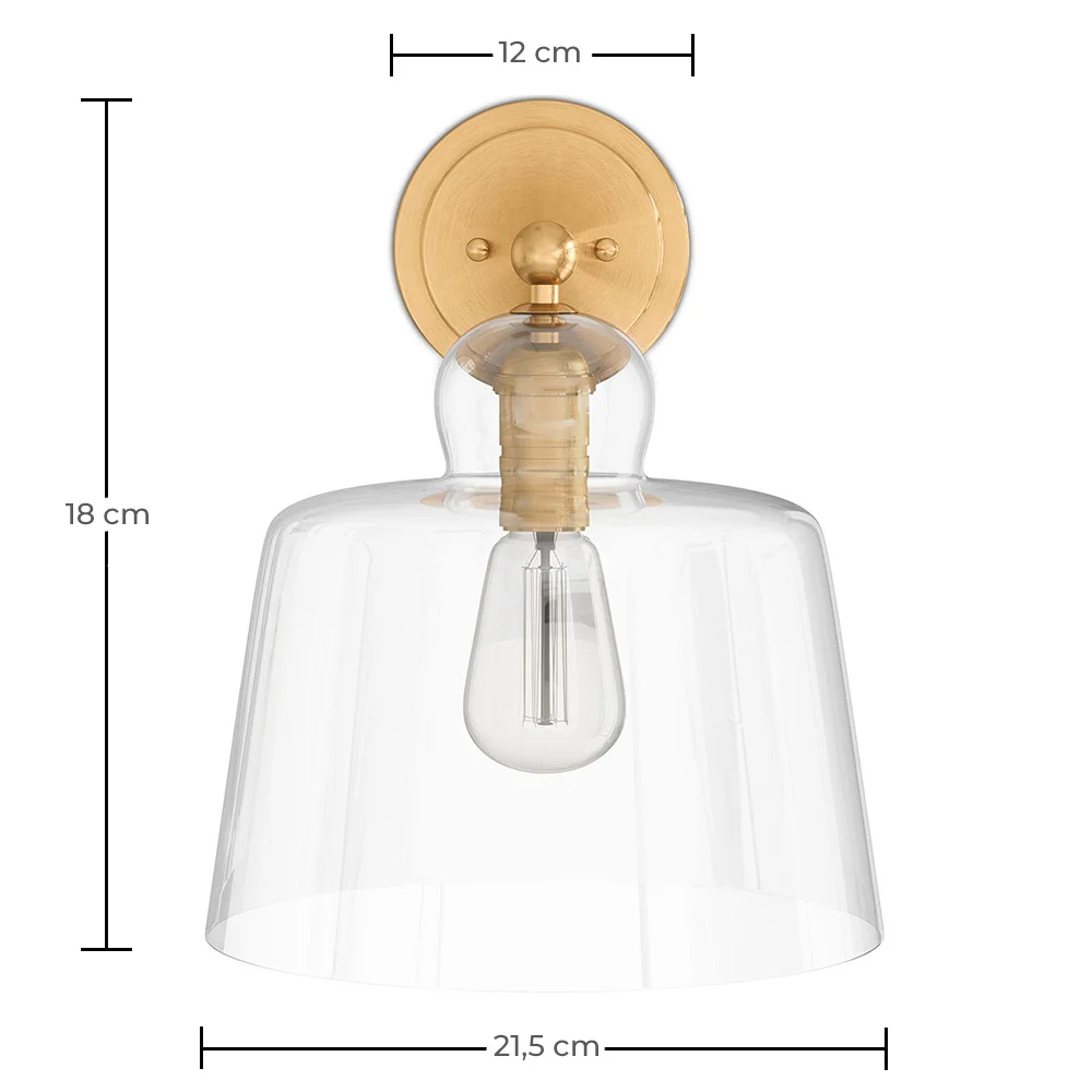 Wandleuchte – goldfarbenes Metall und Glas – Sabela image 10