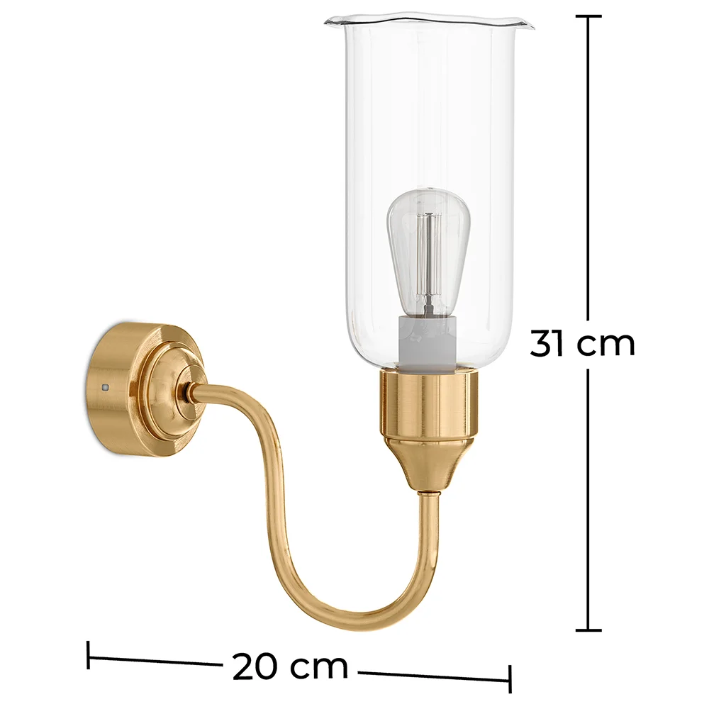 Wandleuchte – goldfarbenes Metall und Glas – Driss image 10