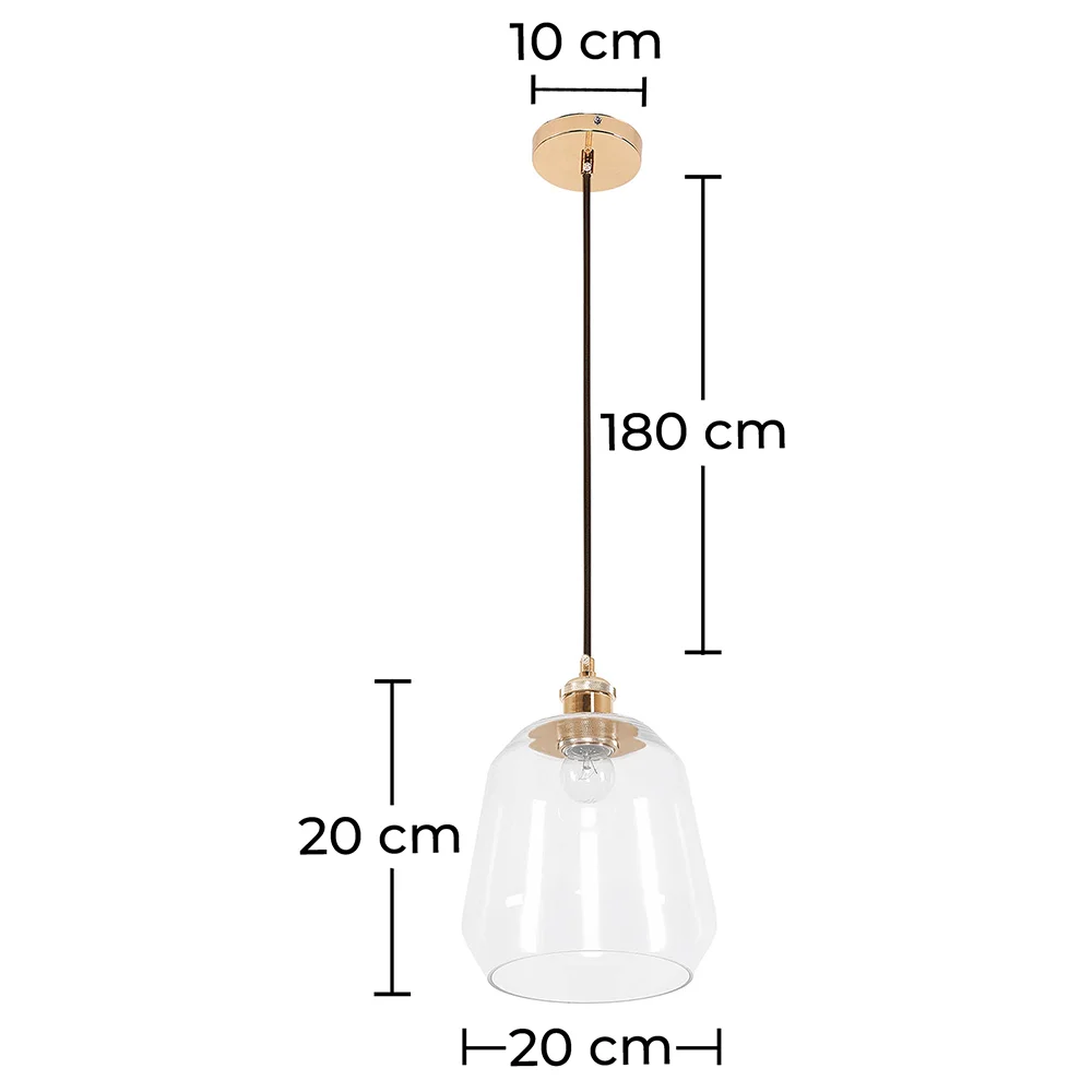 Deckenlampe - Pendelleuchte - Glas und Metall - Amaia image 10