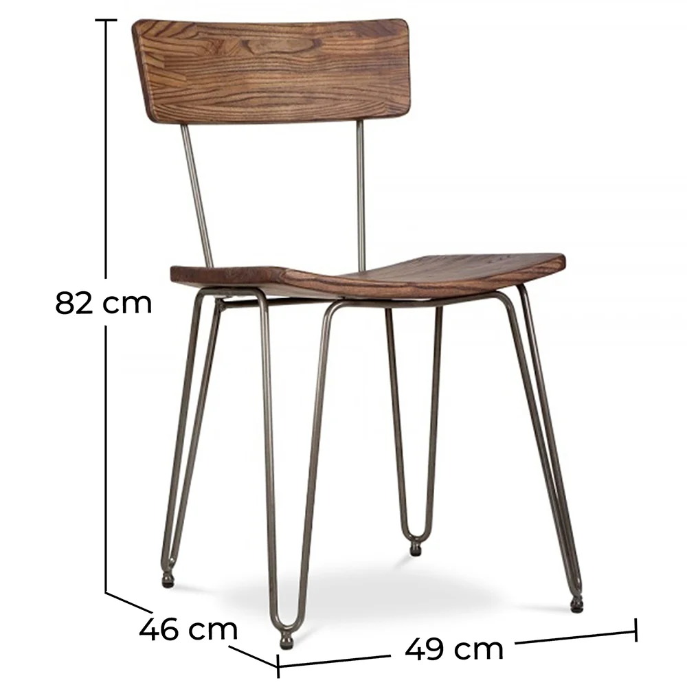 2er-Pack Esszimmerstühle aus Holz - Industriedesign - Hairpin image 10