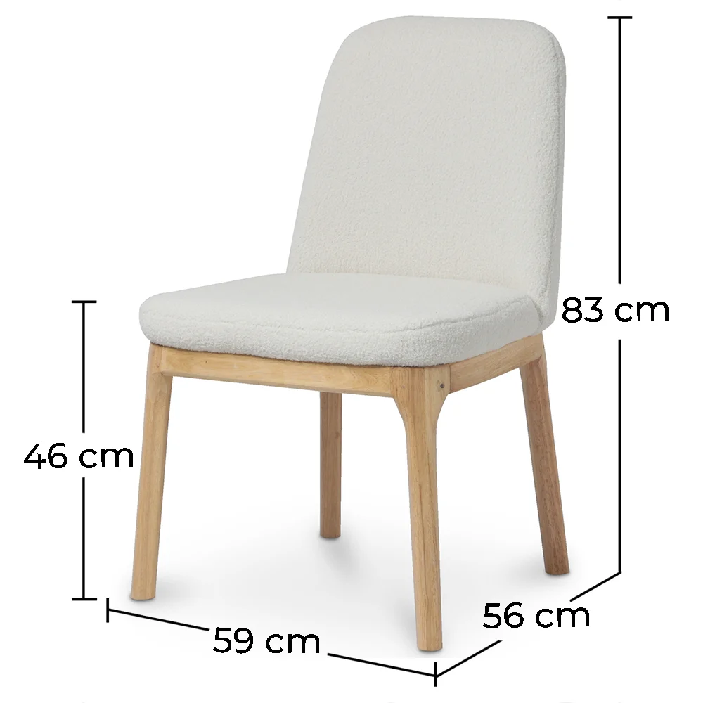 Gepolsterter Esszimmerstuhl - Weißer Bouclé - Biscayne image 10