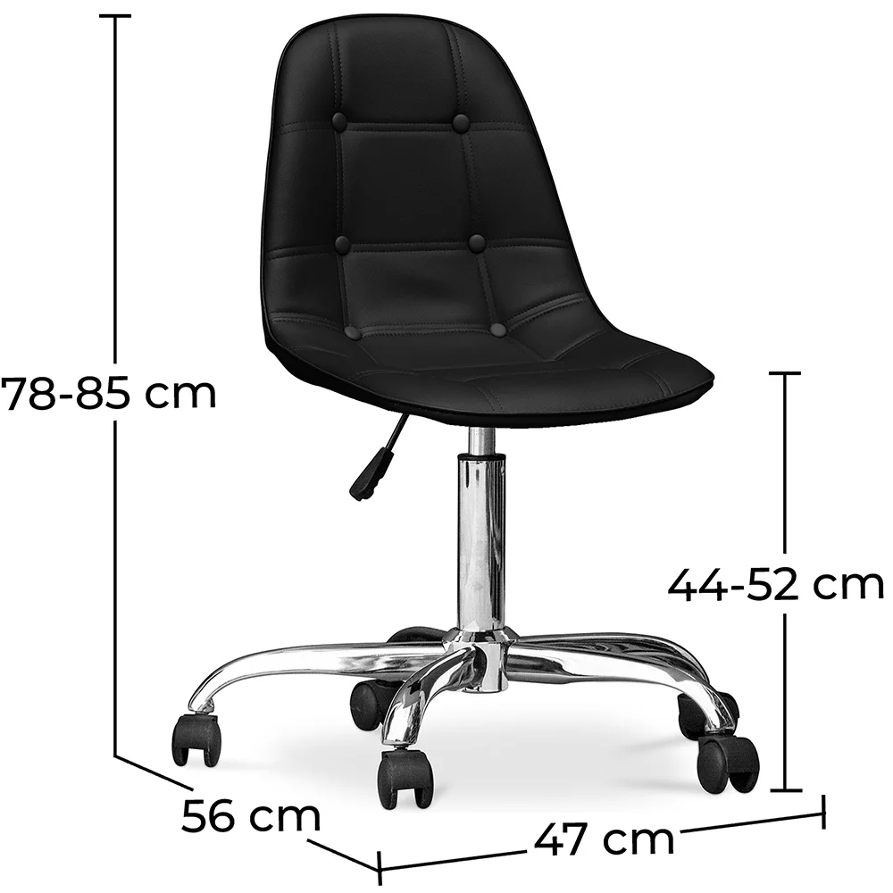 Gepolsterter Schreibtischstuhl mit Rollen - Kunstleder - Fery image 10