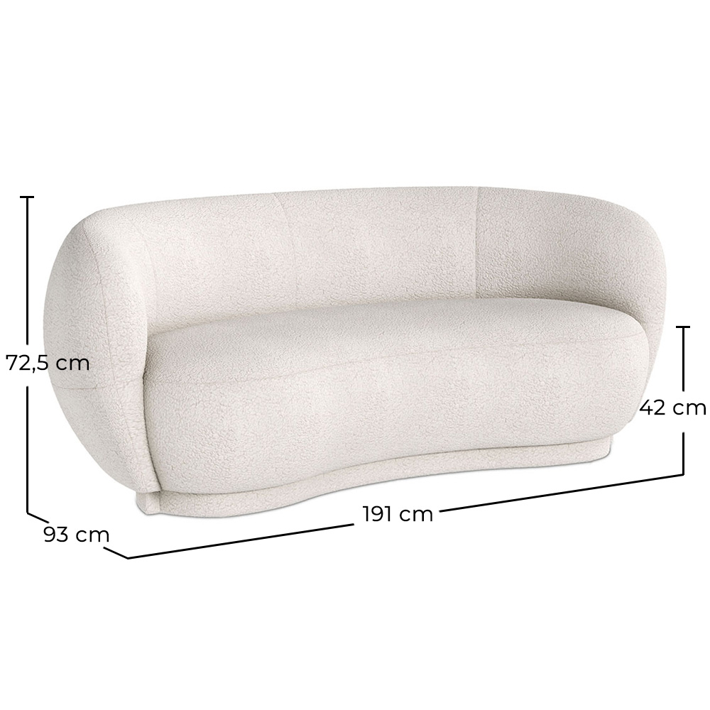 Gebogener 3-Sitzer-Bouclé-Stoffsofa - Curvy image 10