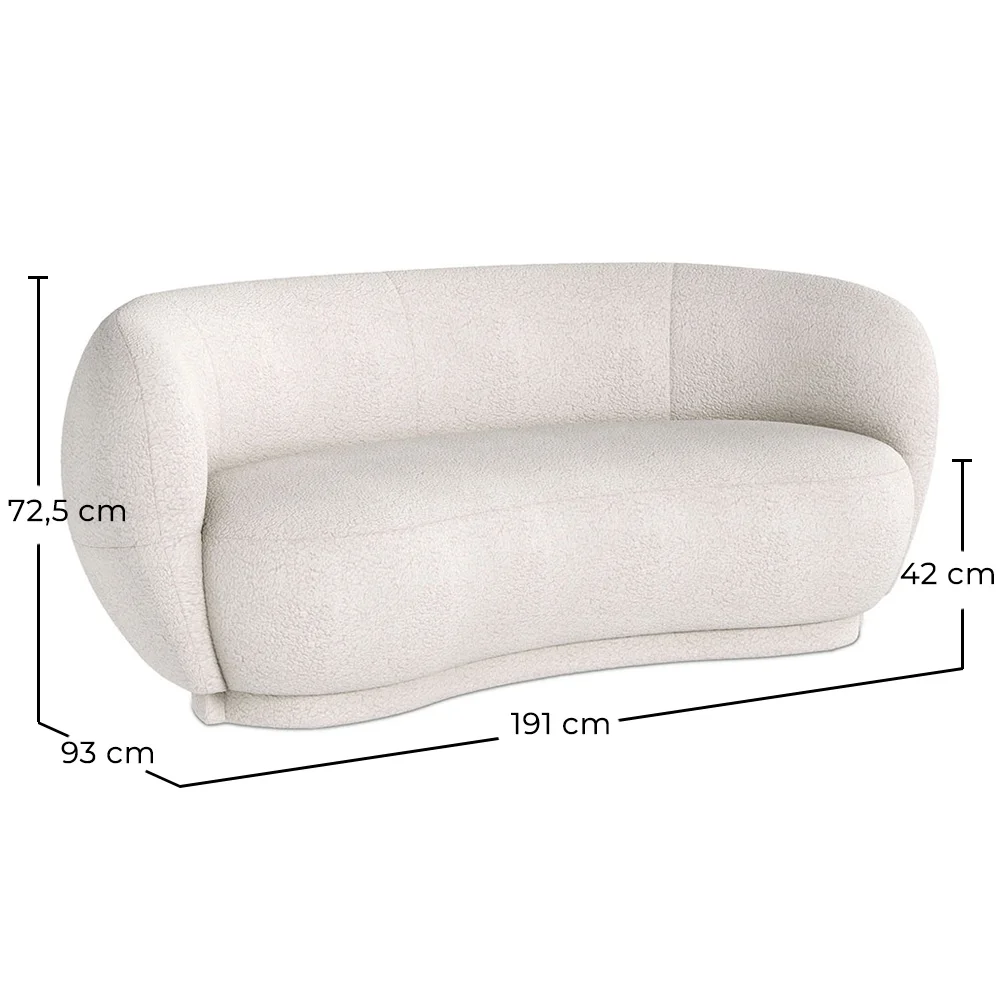 Gebogener 3-Sitzer-Bouclé-Stoffsofa - Curvy image 10