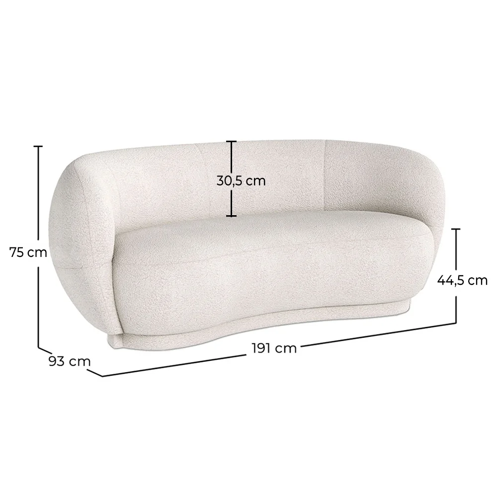 Gebogener 3-Sitzer-Bouclé-Stoffsofa - Curvy image 10