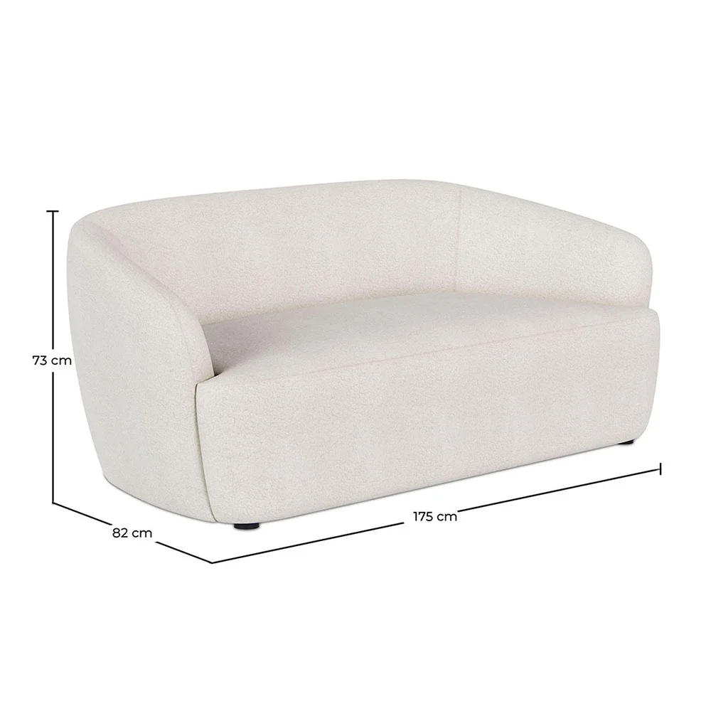 Gebogener 2-Sitzer-Bouclé-Stoffsofa - Bold image 10