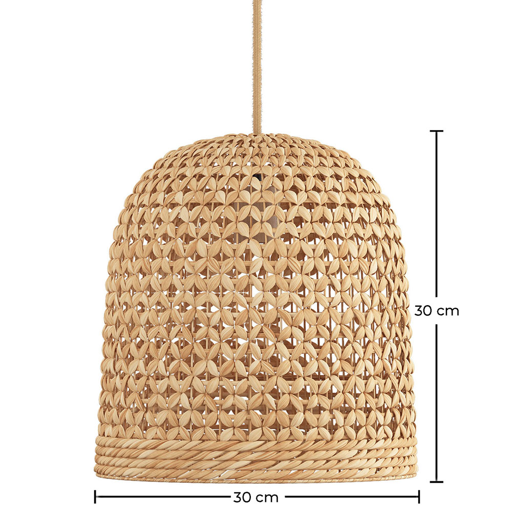 Rattan-Deckenlampe - Boho Bali Design Pendelleuchte - 30cm- Rava image 10