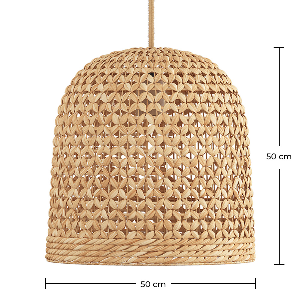 Rattan-Deckenlampe - Boho Bali Design Pendelleuchte - 50cm - Rava image 10