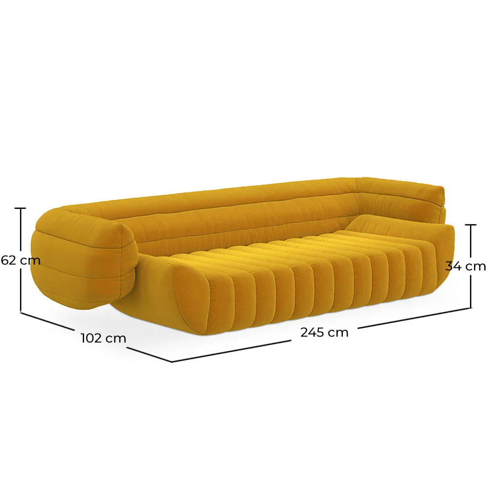 Samtbezogenes Sofa - 3/4 Sitze - Caden image 10