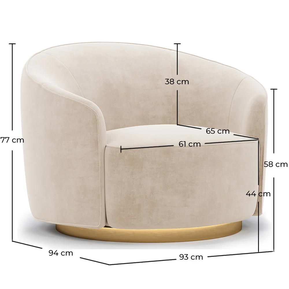 Sessel mit gebogenem Design - Bezug aus Samt - Herina image 10