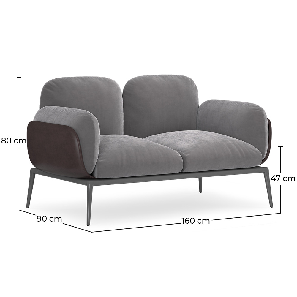 2-Sitzer-Sofa - Samtbezug - Vandan image 10