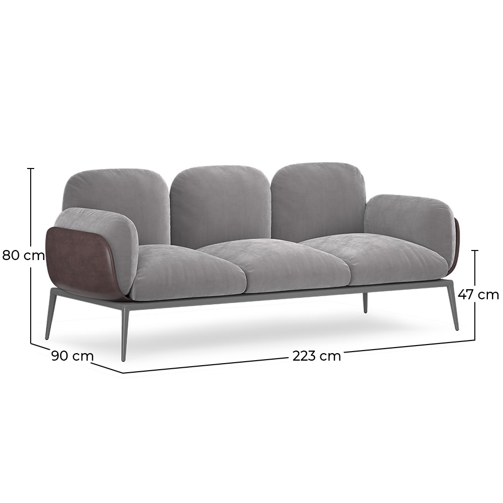 3-Sitzer-Sofa - Bezug aus Samt - Vandan image 10