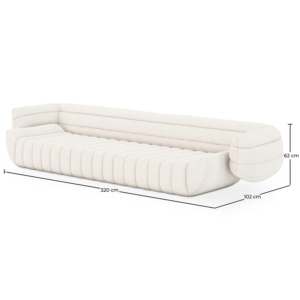 Bouclé-Stoff bezogenes Sofa - 4/5 Sitze - Caden image 10