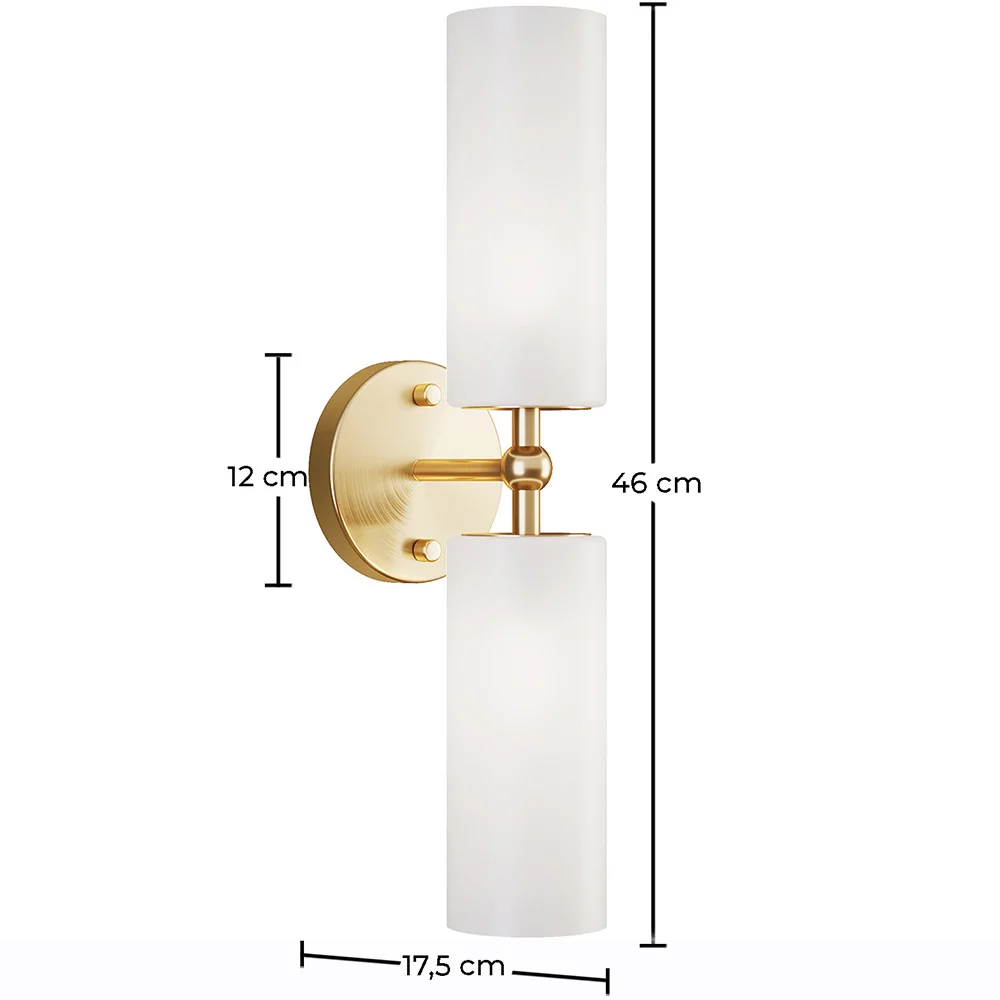 Gealterte Goldene Wandleuchte - 2-flammige Wandlampe - Feru image 10