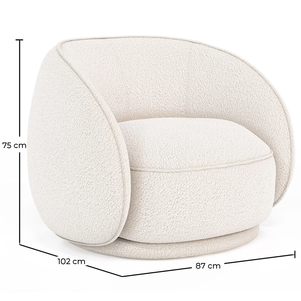 Gebogener Sessel mit Bouclé-Stoffbezug - Cally  image 10
