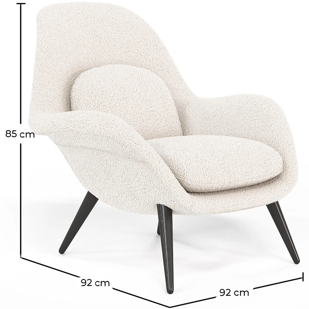 Bouclé gepolsterter Sessel - Uyere image 10