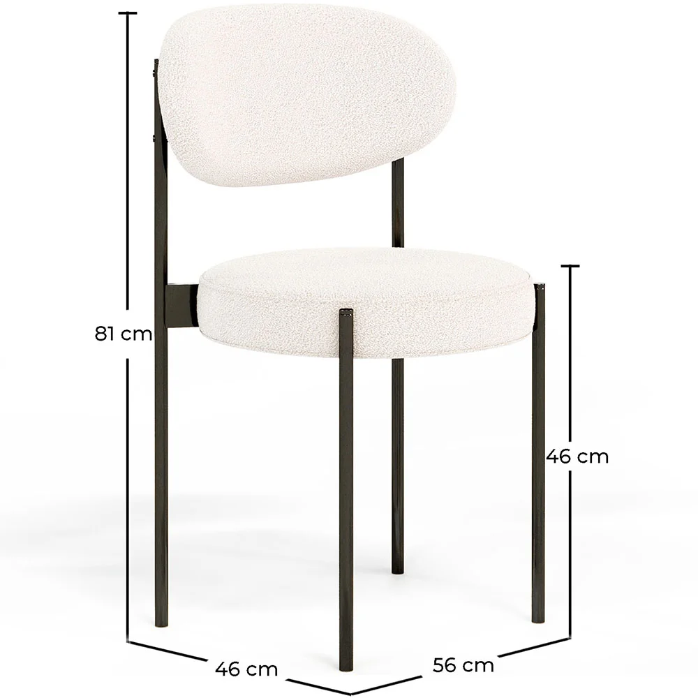 4er-Pack - Esszimmerstuhl - Bezogen mit Bouclé-Stoff - Schwarzes Metall - Margot image 10