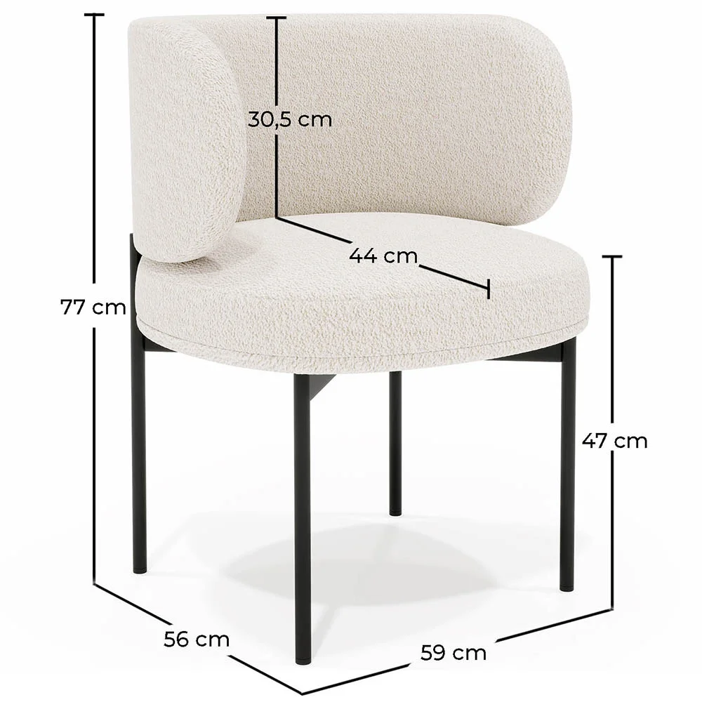 4er-Pack - Esszimmerstuhl - Bezogen mit Bouclé-Stoff - Loraine image 10