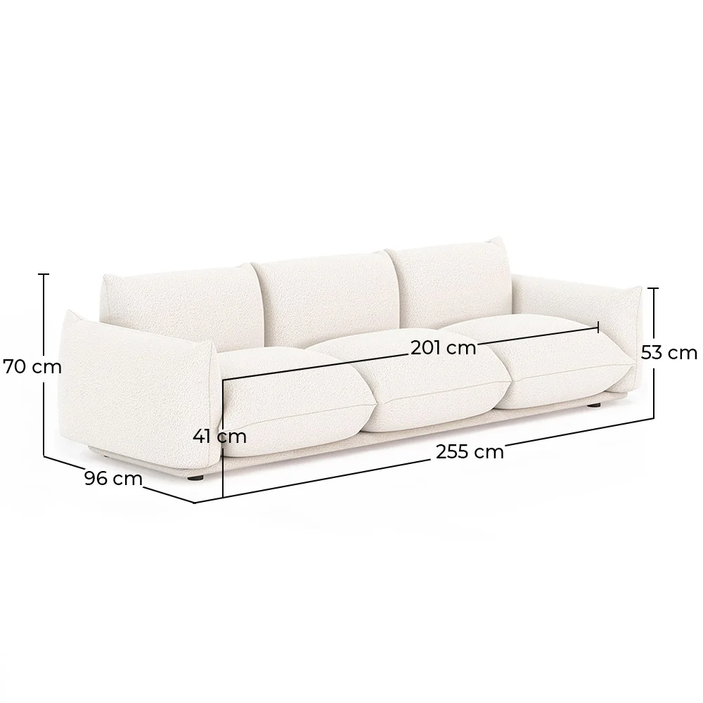 3-Sitzer Sofa - Bouclé-Stoffbezug - Wers image 10